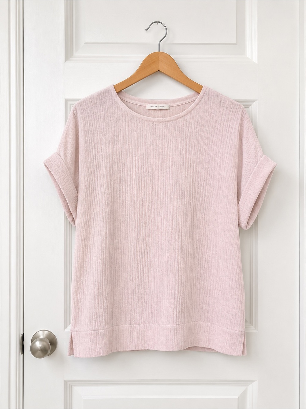 Gloria Vanderbilt Women's Short Sleeve Cotton Gauze Pullover Top Sz L